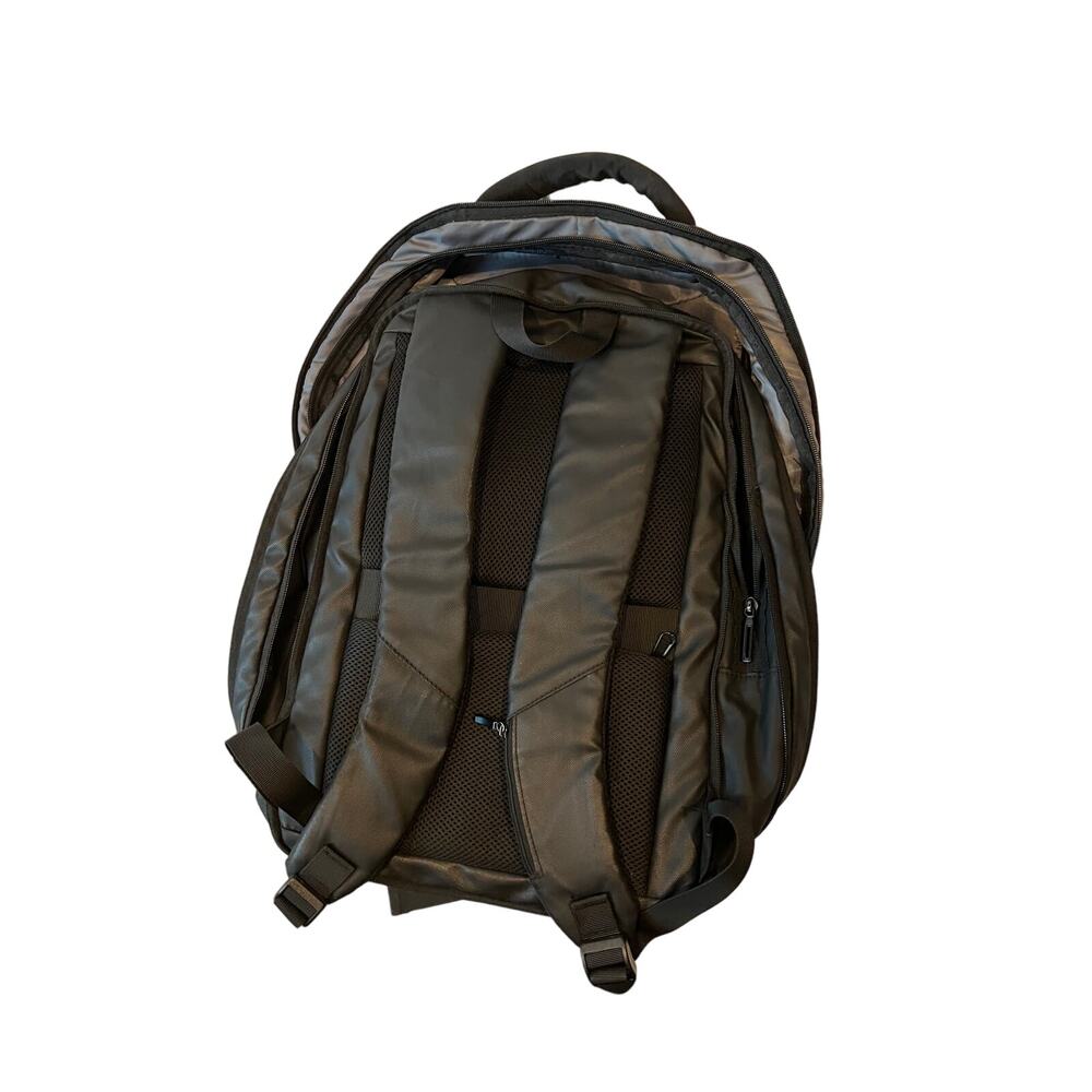 Clamshell Black Gray Padded Computer Backpack - Picture 3 of 3